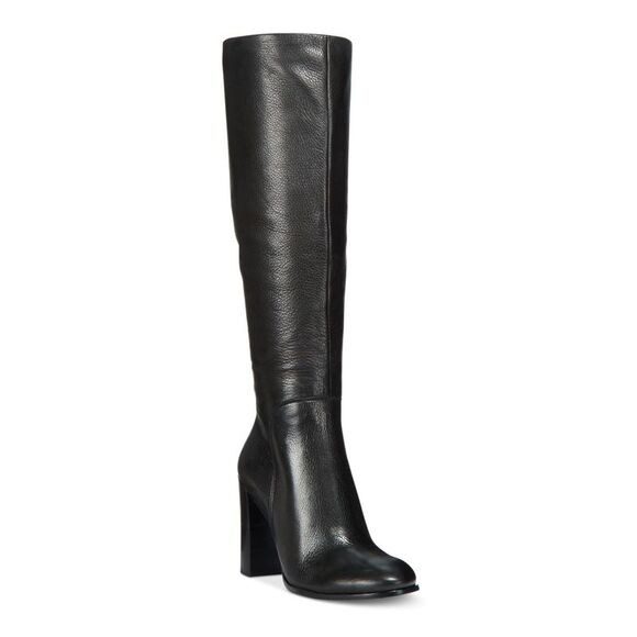 KENNETH COLE NEW YORK Womens Black Justin Block Heel Leather Riding Boot 8.5 M - Picture 1 of 1